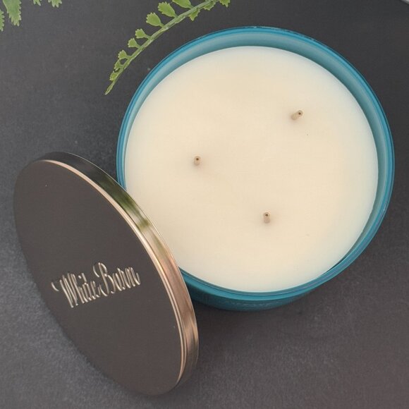 BBW Bergamot Waters White Barn Bath & Body Works 3 Wick Candle - Picture 6 of 10